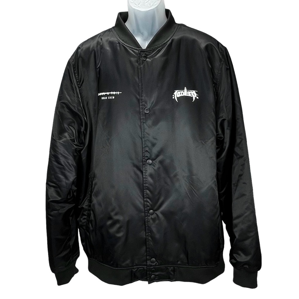 10 Deep Men’s XXL Black Nylon Bomber Jacket Tour Graphic Back Streetwear